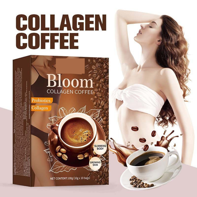 TK热品 Bloom Collagen Coffee กาแฟสลิมมกาแฟแคปซูลไข่สีขาวกาแฟ11.11 ZHBR