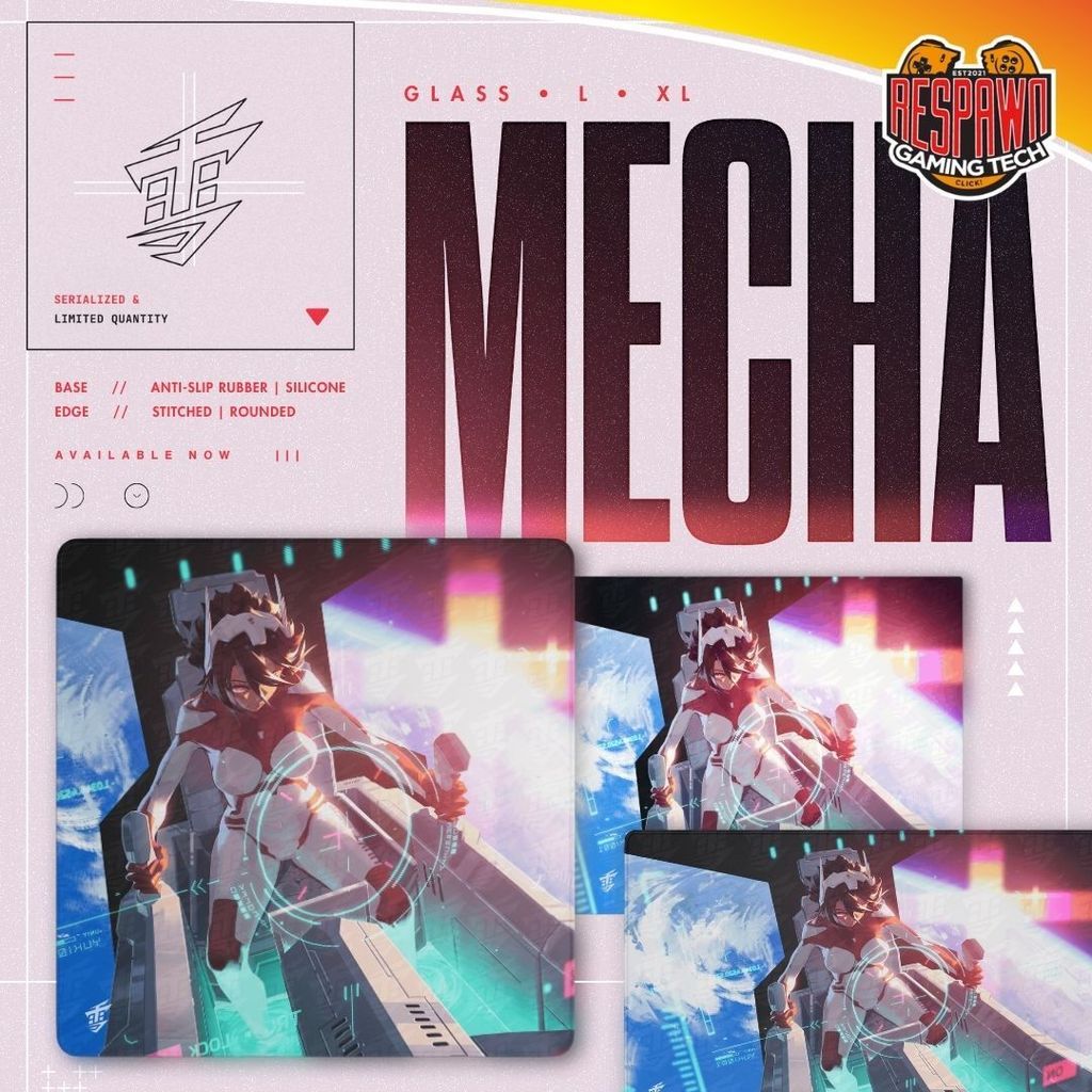 Yuki Aim MECHA Glass / แผ่นรองเมาส์สําหรับเล่นเกมแบบผ้า
