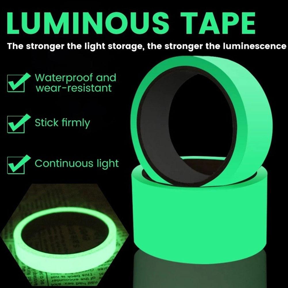 Glow In The Dark Tape, เทปพีวีซีส่องสว่างที่ถอดออกได้ Theatre Luminescent Stage Walls Exit บันได V9z