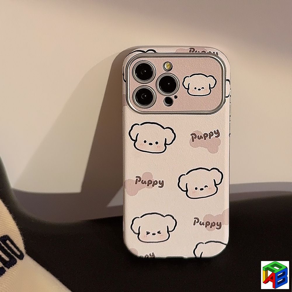 ลูกสุนัขครีมน่ารักสําหรับ iphone17Promax, Apple 15/16ProMax, iPhone14/15 iPhone17Pro เคสโทรศัพท์ 13promax หนังความรู้สึกระดับไฮเอนด์, 12Promax Electroplated กันกระแทกโพธิ์ - รูปที่ 7