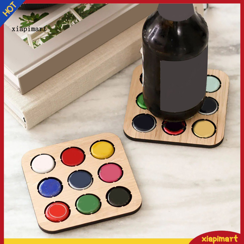 {xiapimart} Beer Cap Collector Rustic Beer Cap Holder Coaster สําหรับตกแต่งบ้านใช้งานง่าย Burr Free 