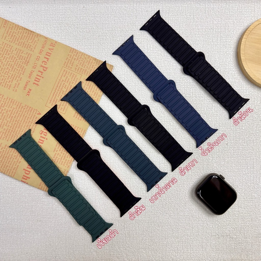 ZMZ สายนาฬิกา Smartwatch สายแม่เหล็กคลื่นสีทูโทน สไตล์แฟชั่น ขนาด 38/40/41/(S10)42mm 42/44/45/46/49mm