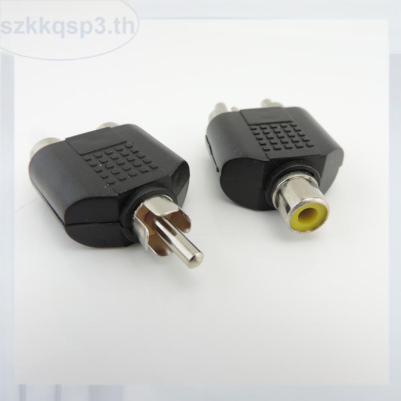 2 RCA Y Splitter connector AV Audio Video Plug สายแปลงชายหญิงปลั๊ก THK3