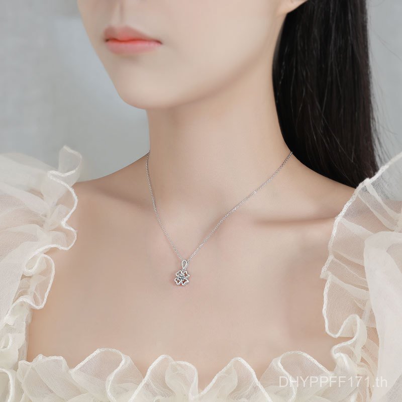 Non-Fading High-End ของขวัญ Niche หญิงหรูหรา Clavicle Chain Star Zircon 925 รุ่นการจัดส่งสร้อยคอจี้เ