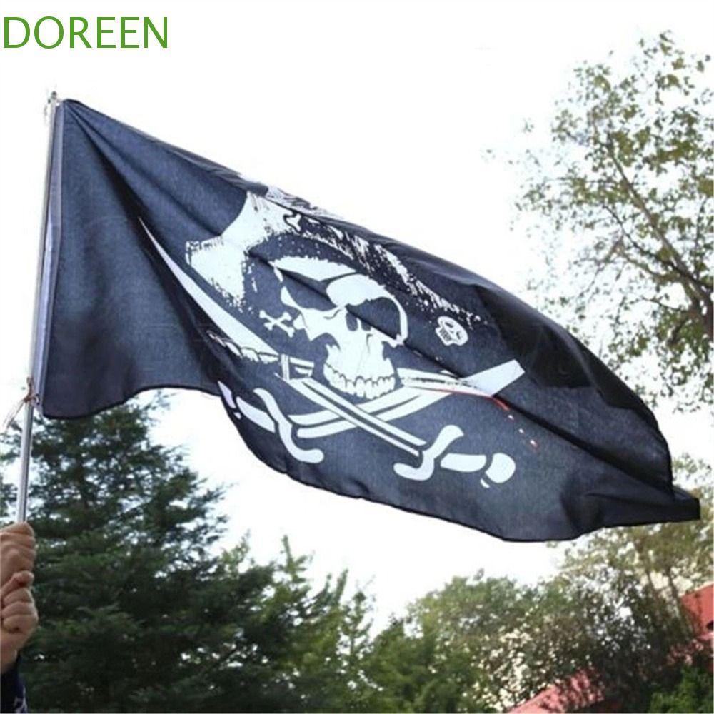 DOREEN Pirate Flag Sabres Huge Pirate Cross KTV Skull Crossbones แบนเนอร์