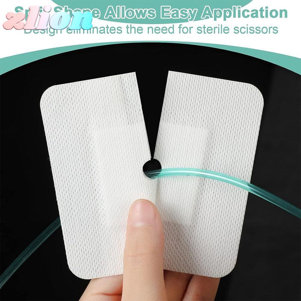 ZLION 10pcs Feeding Tube Pad, Gtube Supplies ผ้าพันแผลแผล Chest Catheter Cover, Replacement อุปกรณ์ไ