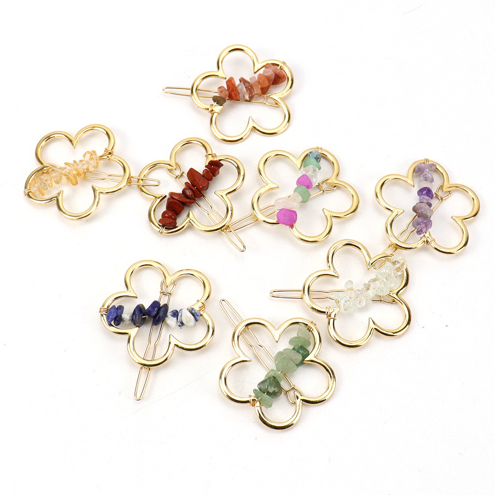 Live Hand-Winding คริสตัล โลหะผสม แบบเรขาคณิต อุปกรณ์จัดแต่งทรงผม F34 H8TW