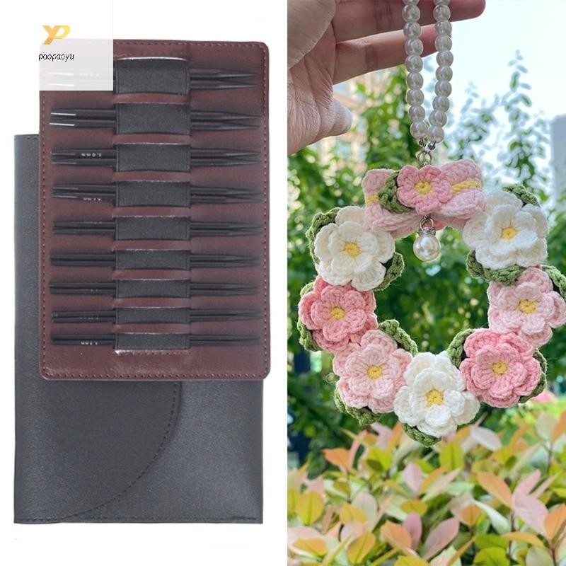 Circular Knitting Needle Set With Crochet Hooks For Blankets