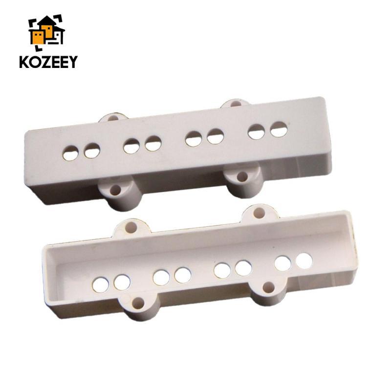[KOZEEY] 2 ชิ้นสีขาว 4 สาย Jazz Bass Pickup ครอบคลุมคอและสะพานสําหรับกีตาร์เบส
