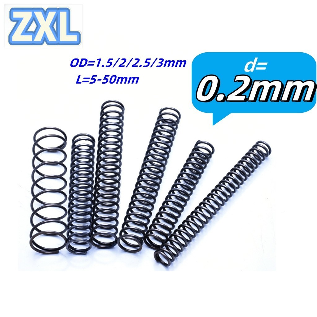 65Mn Spring Steel Compression Spring d0.2mm * OD1.5-3mm * L5-50mm Strong Pressure Return Spring Comp