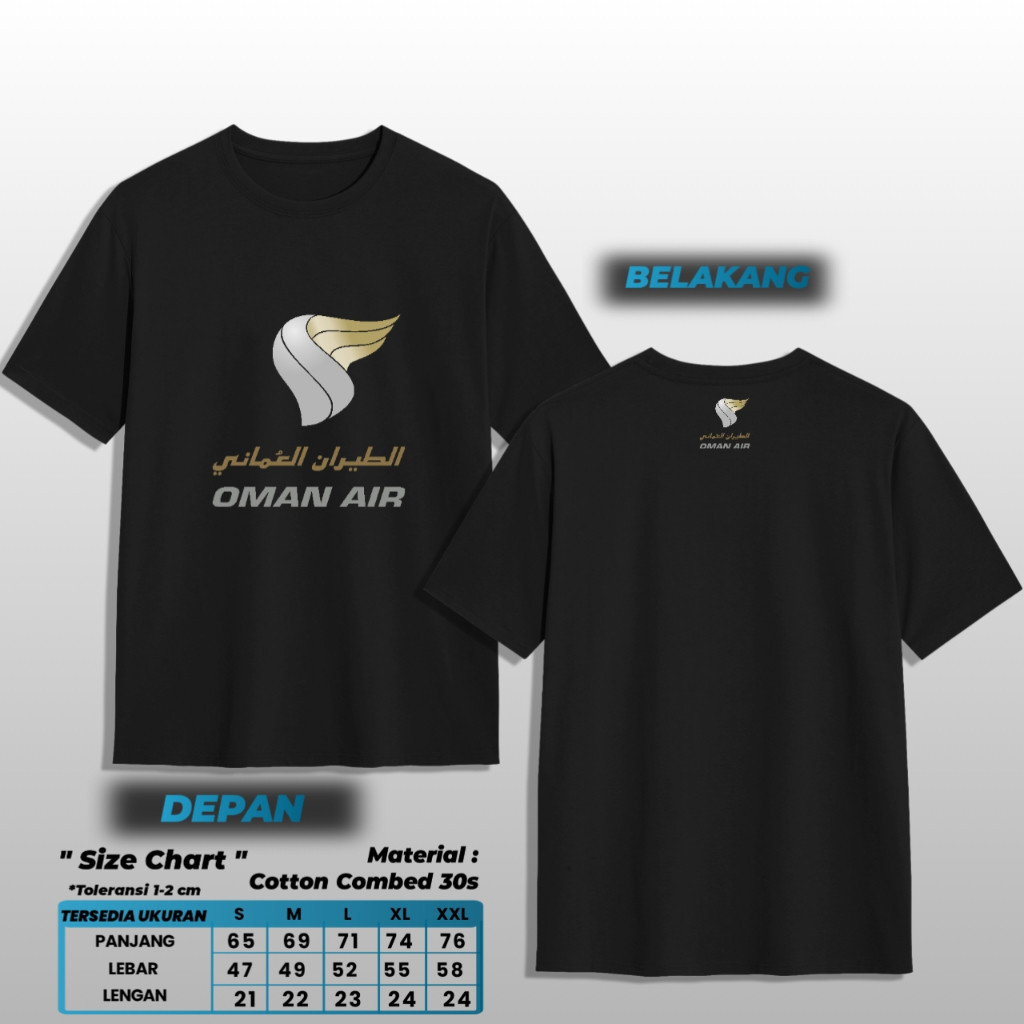 KATUN Oman Air Merchanted เสื้อยืด Maskapai MS20 Combed Cotton 30s เสื้อยืด