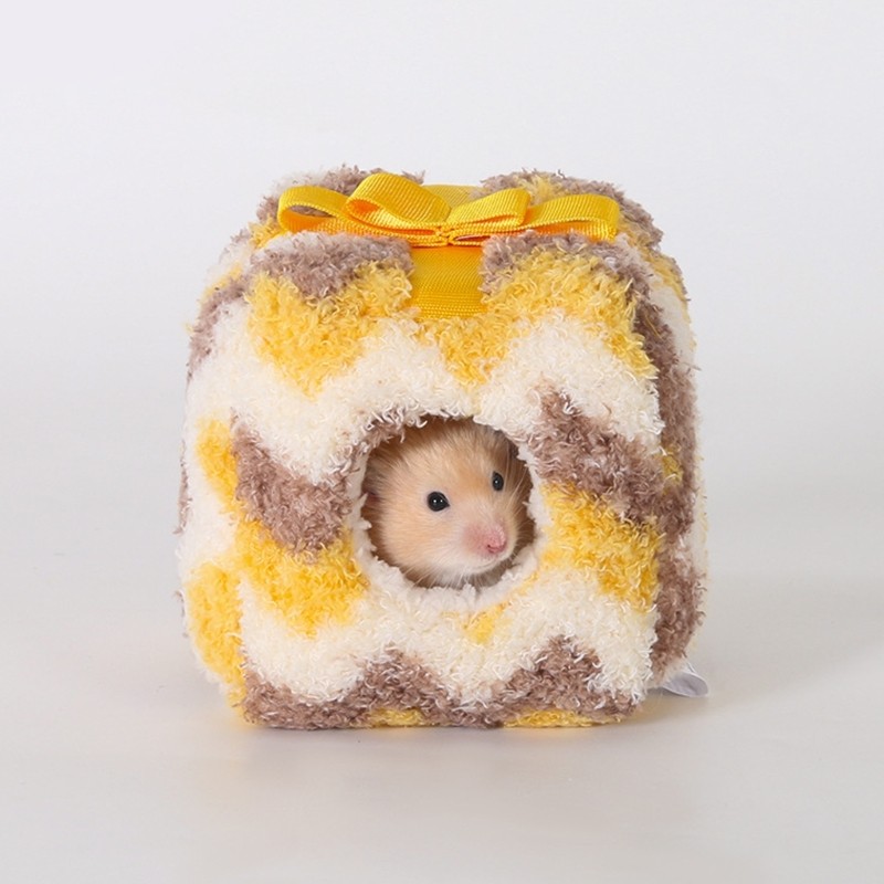 LIVI ขนาดเล็กสัตว์เลี้ยง Shelter นุ่มขนแกะผ้าปูที่นอนฤดูหนาว Warm Habitat Sleep Nest สําหรับหนูแฮมสเ