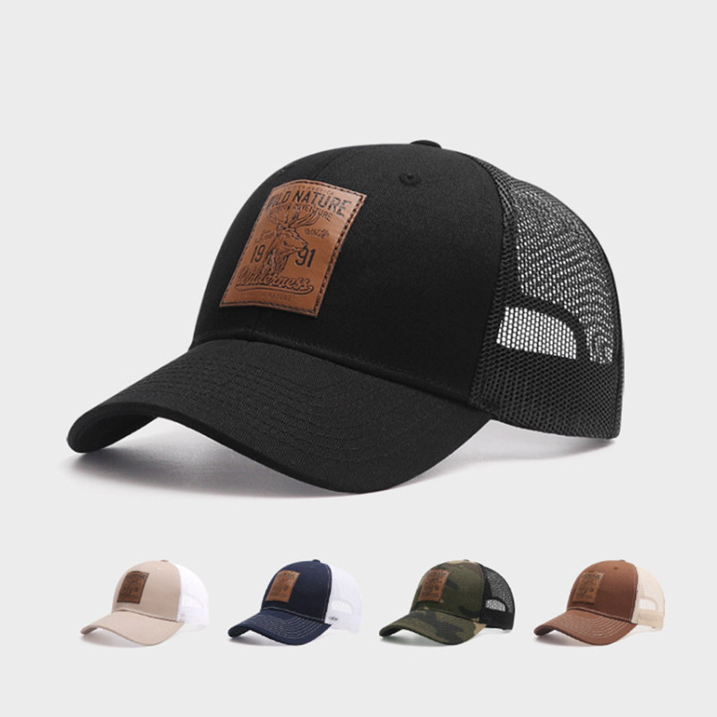 Four Seasons Mesh Baseball Caps Unisex Deer Icon Trucker Cap for Women Men Outdoor Portable Hunting Hiking Fishing  Hat