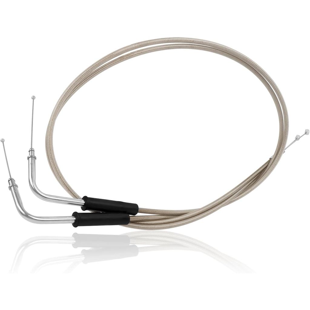 CHIFUN คันเร่งรถจักรยานยนต์ Idle Cable Braided Wire Kit ใช้งานร่วมกับ Harley Touring Dyna Softail Sp