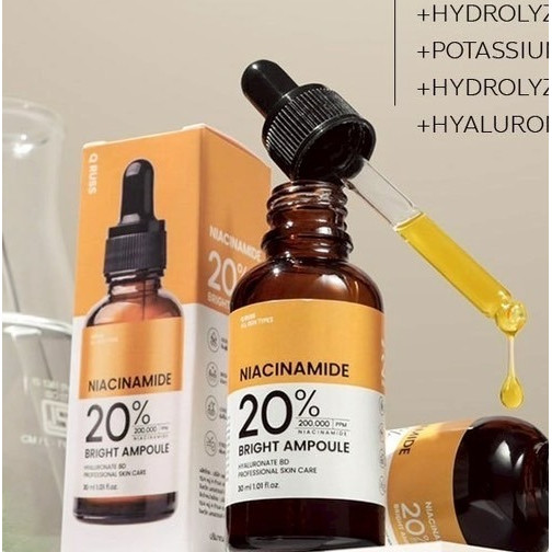 Q RUSS NIACINAMIDE 20% BRIGHT AMPOULE  แอมพลูคิวรัสส์ เพิ่มความกระจ่างใส