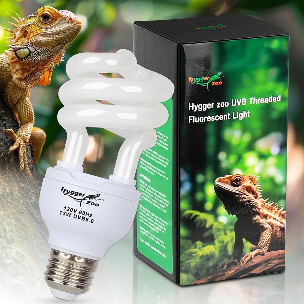 UVB Bulb 5.0 UVA UVB Reptile Light Bulb, 13W UVB Light for Reptiles UVB Lamp for Turtle Frog Snake C