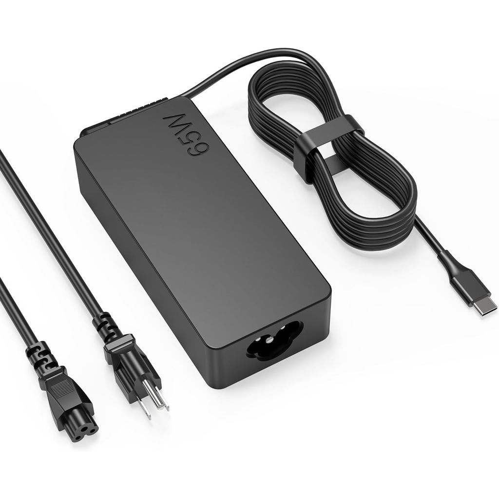 65W USB C แล็ปท็อปชาร์จใช้งานร่วมกับ Lenovo ThinkPad T14 T15 T16 E14 E15 T480S T580S E480 E580 X1 รถ