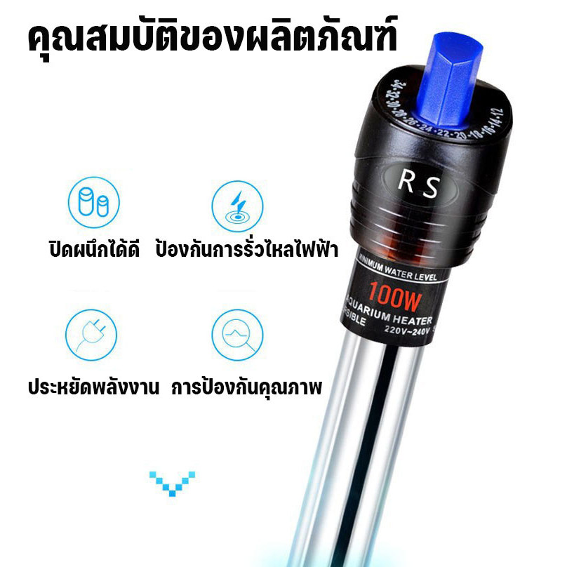 เครื่องทำความร้อนตู้ปลา ตัวควบคุมอุณหภูมิ ฉนวนปลา 25-500W 12 องศา – 34 องศา สแตนเลส คุณภาพสูง กันน้ำได้ดีมาก ร้อนเร็ว ราคา ถูกที่สุด ดีลบีเคเค แกลเลอรีภาพที่ 8