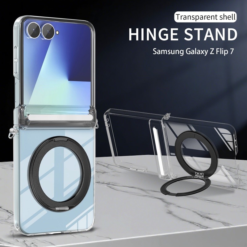 แม่เหล็กโปร่งใสบานพับเคสโทรศัพท์ปลอกสําหรับ Samsung รูปที่ 2