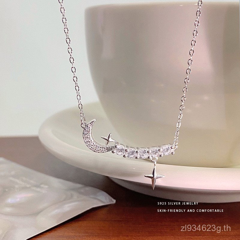 เงินสเตอร์ลิงหญิงประณีต Niche หรูหรา Clavicle Chain รุ่น Hairy Star S925 ออกแบบรู้สึกสี่สร้อยคออารมณ