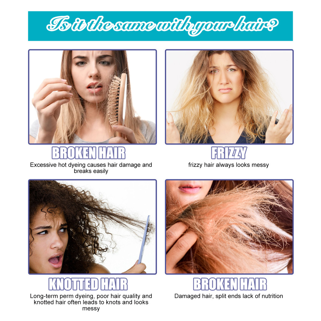 แชมพูแห้ง EELHOE Smooth Moisturizing Anti-Frizz Oil Control แชมพูซ่อมผม End นุ่มเสียหาย Fluffy