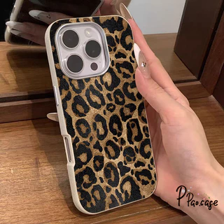 เคสไอโฟน17สำหรับiPhone 11 17 air 15 13 16 12 Pro Max 15 7 8 Plus XR X XS SE 2 3เคสโทรศัพท์หนังลายเสือดาวสุดเท่สำหรับสาวๆ