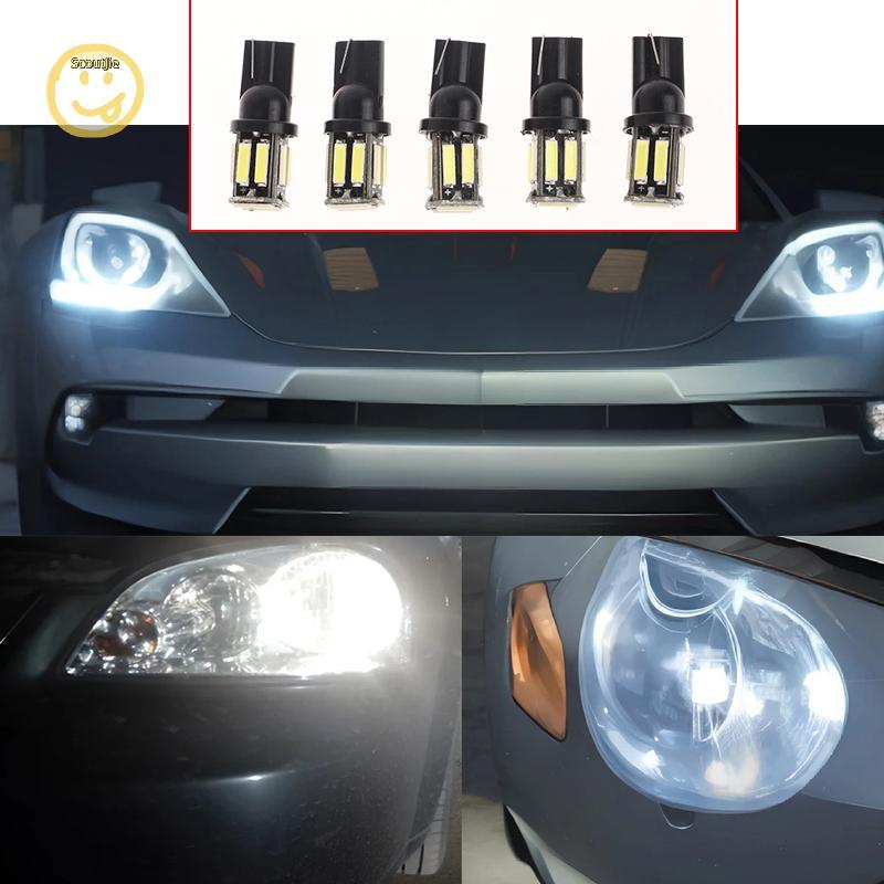 ScoutJie 2/4/10 ชิ้น W5W T10 COB 10LED 7020 Auto At Night LED Wedge เปลี่ยนเครื่องมือย้อนกลับแผงโคมไ