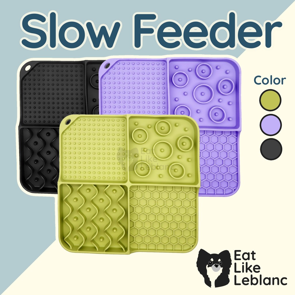 Lick Mat-Slow Feeder จานซิลิโคนชะลอการกิน สำหรับสุนัขทุกสายพันธุ์ จานกินช้า รุ่นสี่ช่อง LM04