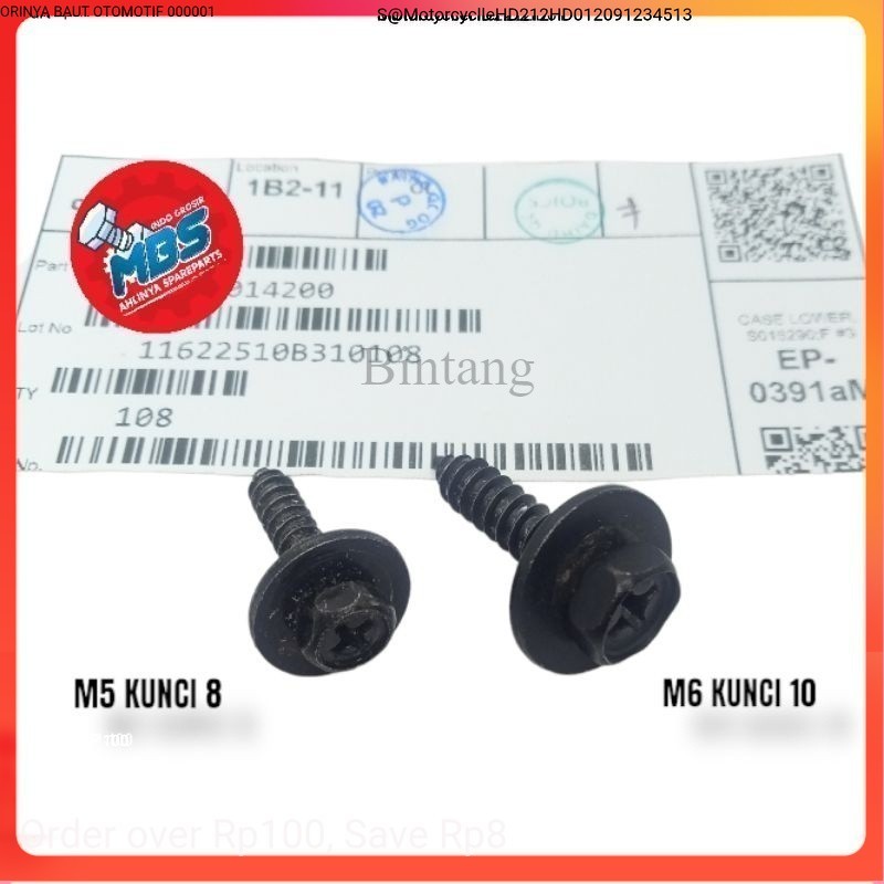 SCKRUF BOLT CAMPER SCREW CARPET FANDER MUD ORIGINAL M5 M6 BOLT 10 BOLT 8 DOUBLE AUTOMOTIVE KEY $ รถจ