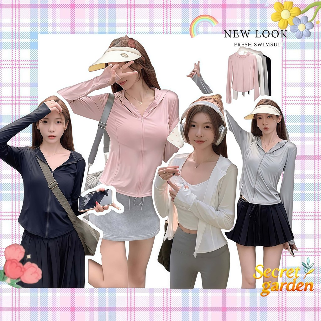 พร้อมส่ง⛽️✨เสื้อคลุมกันแดด เสื้อกันแดด UV เสื้อกันยูวี สีพื้นแขนยาว ยืดหยุ่น ระบาย ผ้าคุณภาพสูง beach