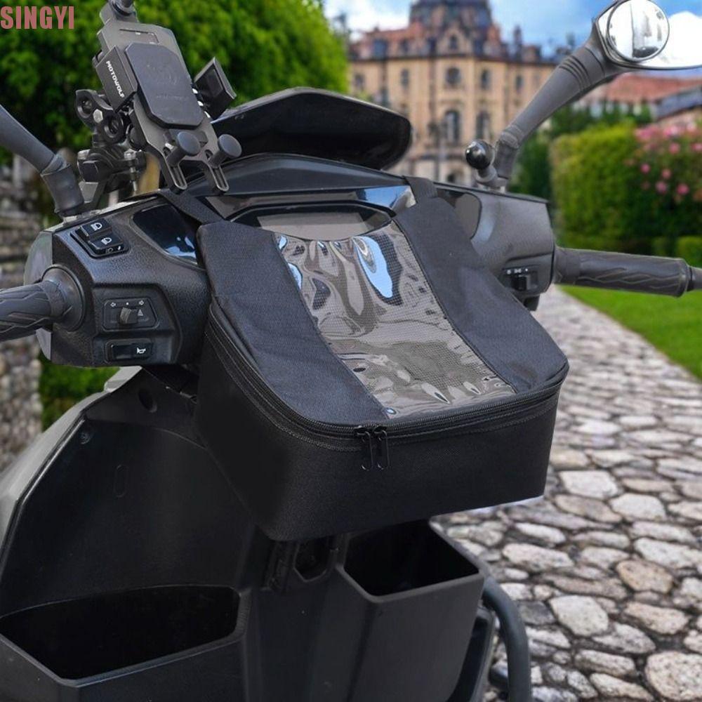 หยิงยี่ รถจักรยานยนต์ไฟฟ้าสกูตเตอร์กระเป๋า,ดูหน้าต่างกันน้ําจักรยานเสือภูเขากระเป๋า,วินเทจทนทานถุงเก็บความจุขนาดใหญ่จักรยานด้านหน้ากระเป๋าสกู๊ต
