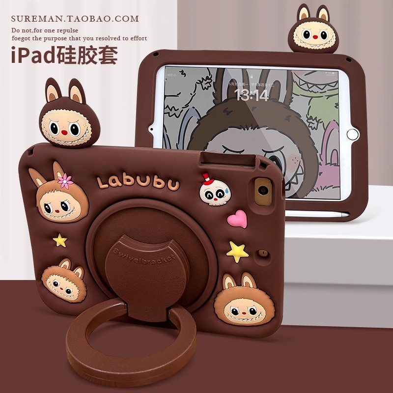 สําหรับ Infinix Xpad 20 X Pad 20 Pro 12 "2025 360 องศาหมุนกาวนุ่มน่ารักการ์ตูนซิลิคอนขาตั้งกันกระแทก