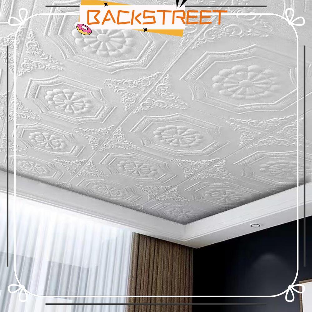 BACKSTAGE แผ่นปิดฝ้าเพดาน ขนาด 35x35 ซม. ทนน้ำ ใช้ง่ายแบบ self-adhesive สำหรับตกแต่งห้องนอน