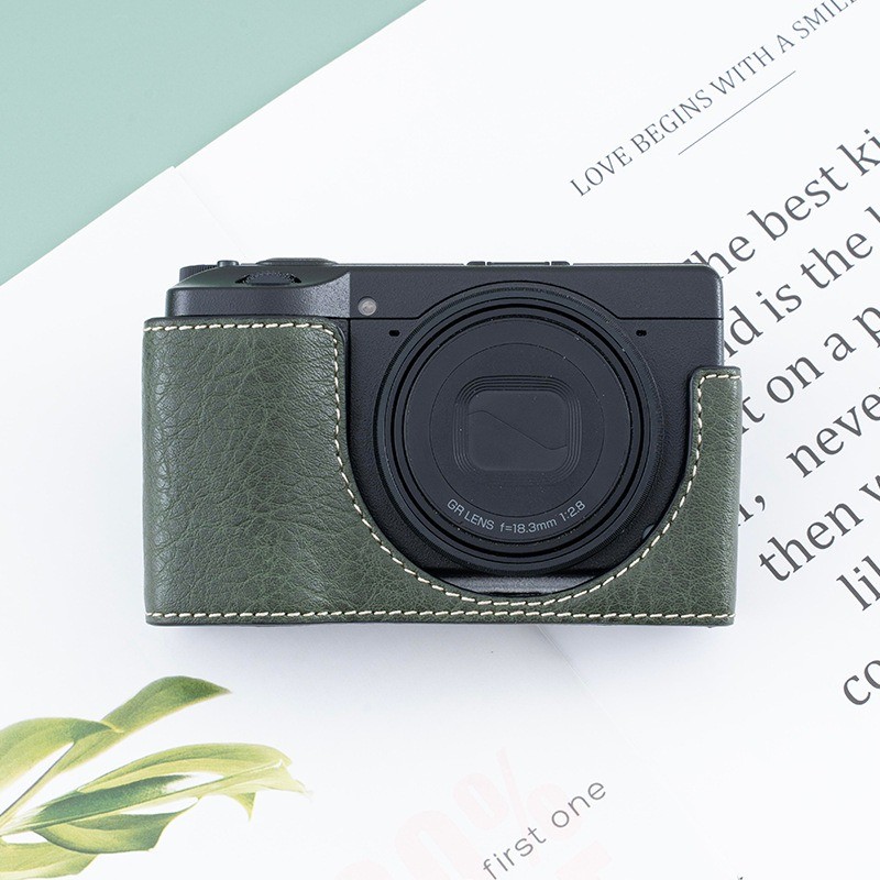 GR4 กล้องหนัง PU ครึ่งฐานเคสสําหรับ Ricoh GR IV กระเป๋ากล้อง