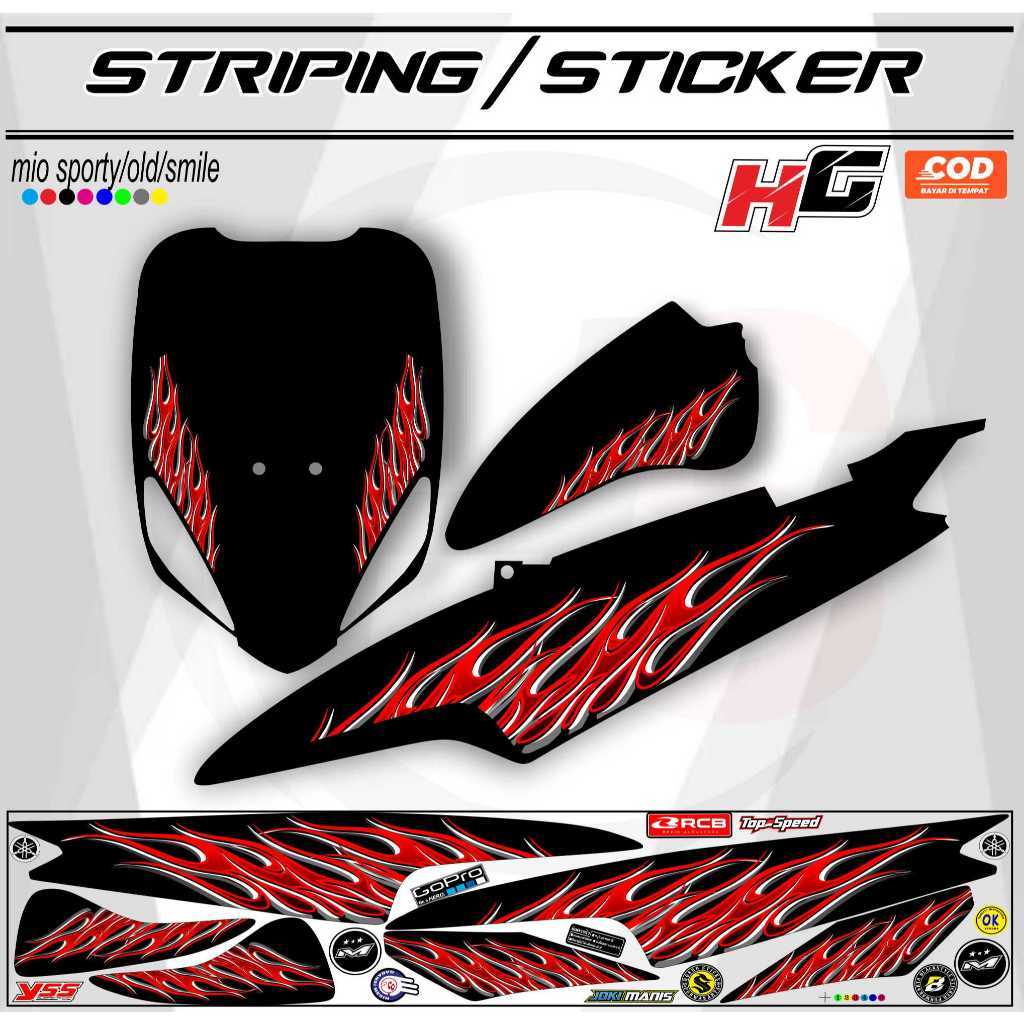 STRIPING MOTOR STRPING มอเตอร์ใหม่ MIO SPORTY/ สติ๊กเกอร์ MIO SMILE API NEWS HG28