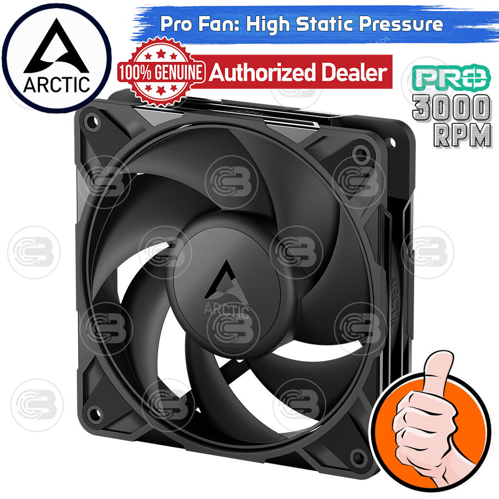 [CoolBlasterThai] ARCTIC P12 PRO PST BLACK(BULK PACKAGING) (size 120 mm.) PC Fan Case ประกัน 6 ปี