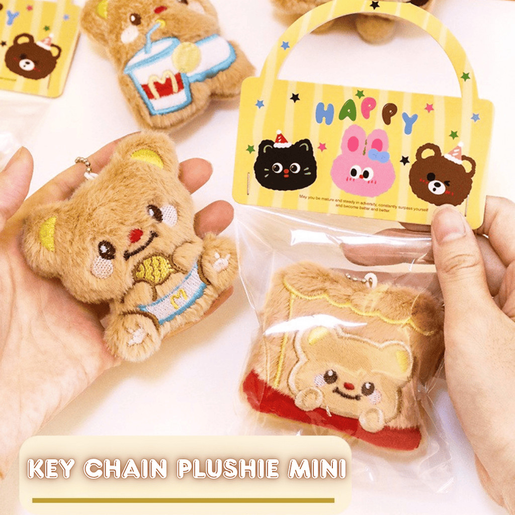 GANTUNGAN VIRAL KAWAII BEAR DOLL BAG CHARM KEYCHAIN THAT MAKES SOUND / KEYCHAIN BAG HANGER