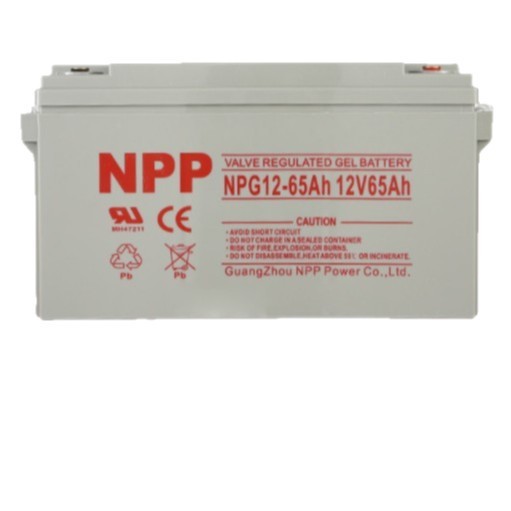 NPP แบตเตอรี่เจล Napu NPG12-65Ah แผง DC EPS UPS แหล่งจ่ายไฟ12V65Ah พลังงานแสงอาทิตย์
