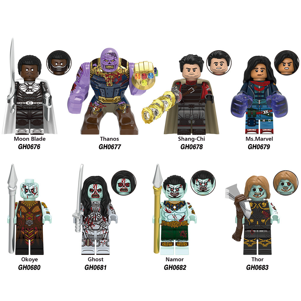 Super Heroes ภาพยนตร์ Moon Blade Shang-Chi Okoye Ghost Namor Mini อิฐรูปอาคารบล็อกของเล่น
