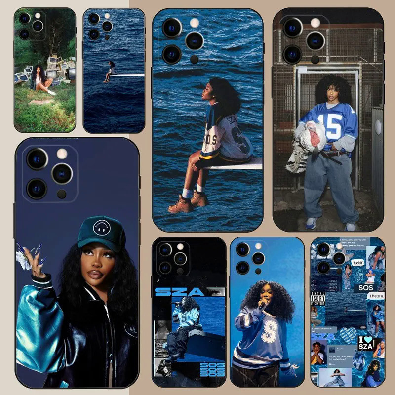 นักร้อง S-SZA SOS เคสโทรศัพท์สําหรับ Apple iPhone 13 12 Pro X XS XR Plus Mini นุ่มสีดําฝาครอบ kz0