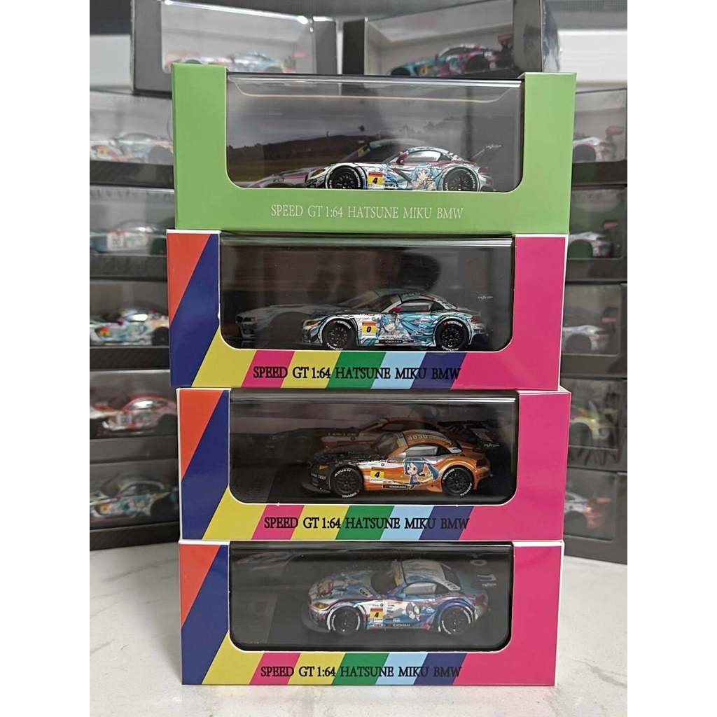 ความเร็ว GT 1: 64 Hatsune Miku BMW M4 GT3 Jet Black Coating with Original Display Box Anime Co-Brand