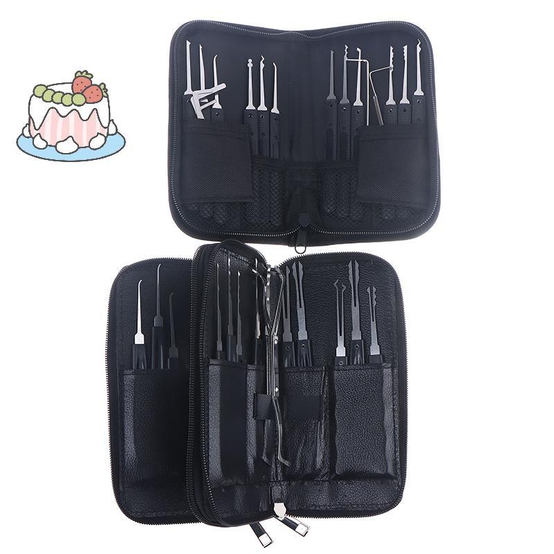 [Sep] 15/17/24 ชิ้นคลาสสิกสแตนเลสล็อคเครื่องมือแบบพกพารถปลดล็อคชุดกระเป๋ามัลติฟังก์ชั่ Lockpick เครื