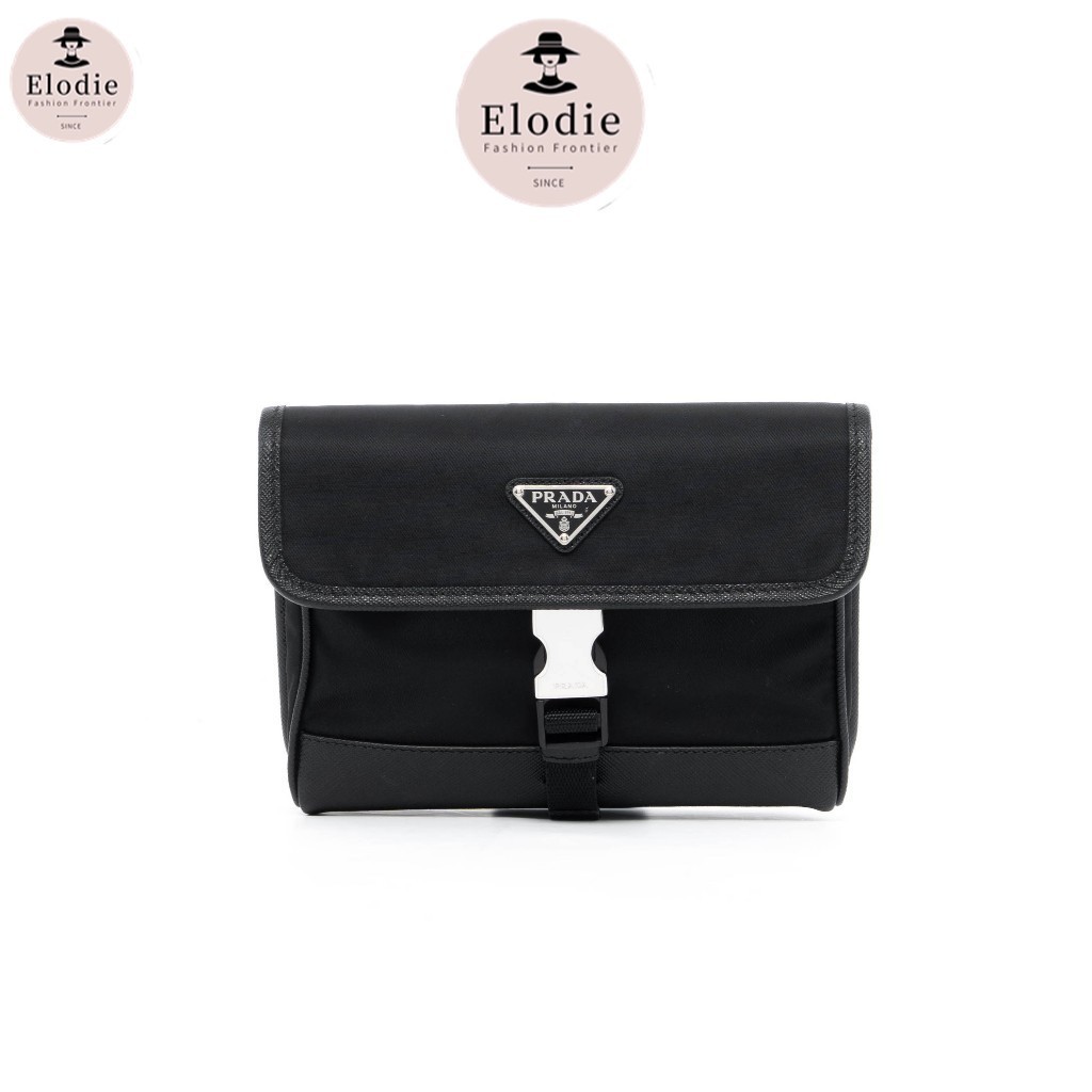 [ของแท้]  PRADA MESSENGER 2ZH108 BLACK NYLON SHW มีใบรับประกัน ตรวจสอบได้ทุกใบ