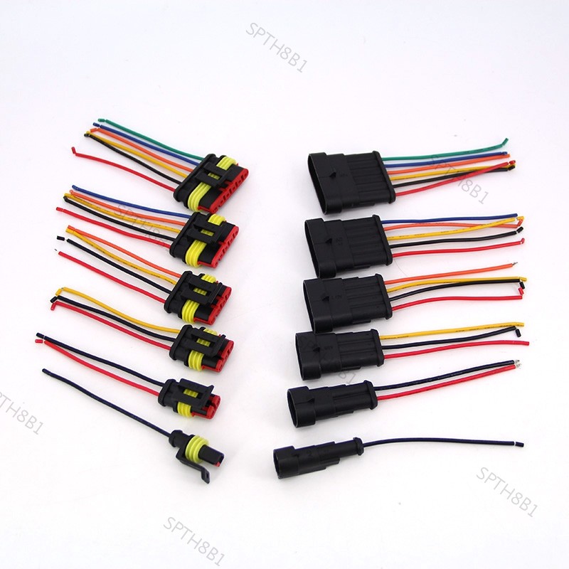 1 คู่กันน้ําไฟฟ้า Auto สายไฟ 1P 2P 3P 4P 5P 6P Way Connector ชายหญิงปลั๊ก 18awg พร้อมสายไฟสําหรับรถย