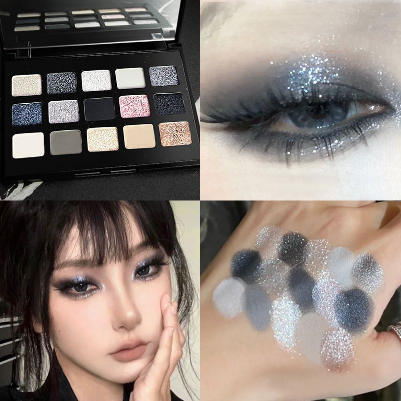 TP Dark Queen Series Fifteen Colors Eyeshadow Cool Gray Pearlescent Diamond Cement Smoky Black Gothi