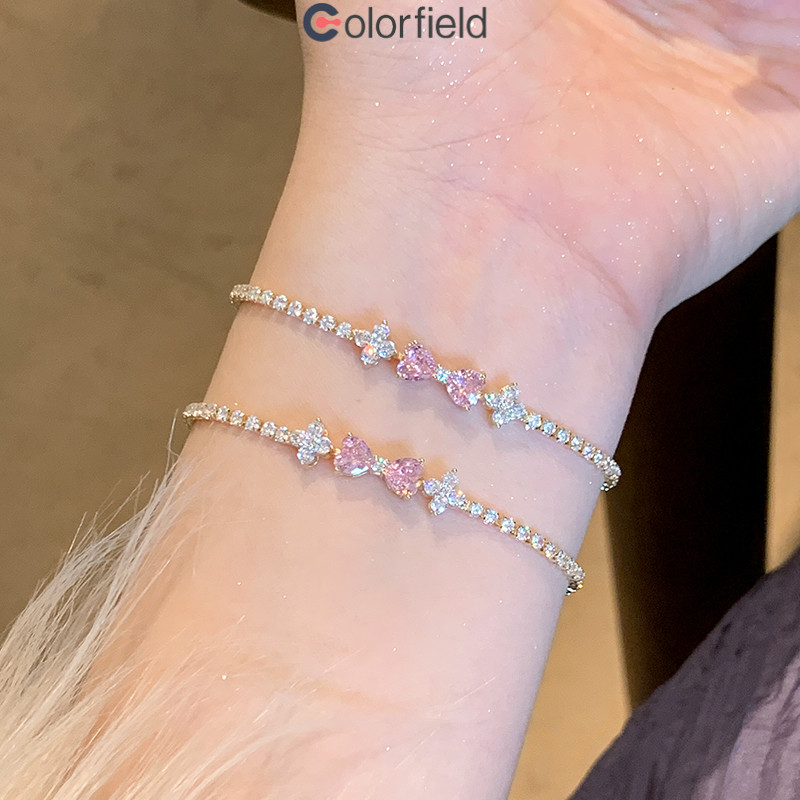 Colorfield โลหะผสม Rhinestone โบว์ สร้อยข้อมือ อเนกประสงค์ ผู้หญิง ระดับไฮเอนด์ แฟชั่น-COD