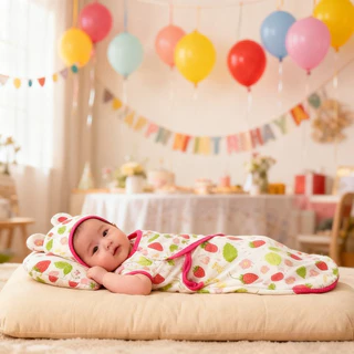 Berma Baby ถุงนอนเด็ก พร้อมหมวก ทารกแรกเกิด ผ้าฝ้าย100% ห่อตัวเด็ก สําหรับเด็กทารก