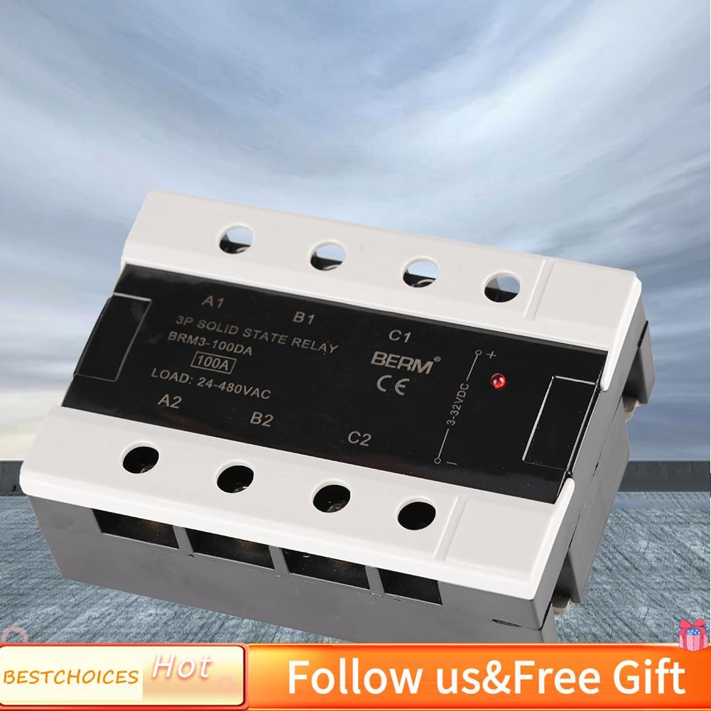 bestchoices โซลิดสเตตรีเลย์โหลด 24-480VAC โมดูลรีเลย์สามเฟส 100DA/120DA (BRM3-120DA)