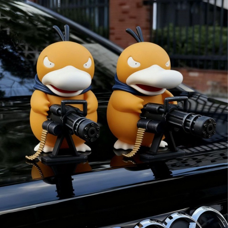 Gatling Psyduck ตุ๊กตาตุ๊กตาสร้างสรรค์หลังคารถด้านหลัง Decor น่ารัก Action Figure ของเล่นเป็ดเครื่อง