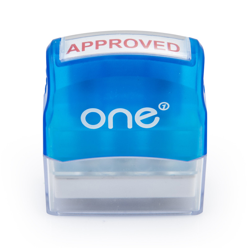 ONE ตรายางหมึกในตัว APPROVED ขนาดแสดงผล 4 x 1.20 ซม.